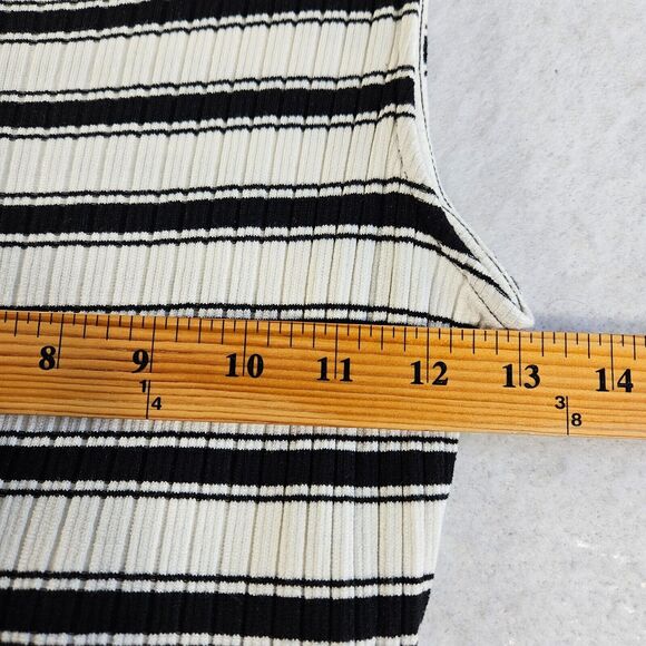 Volcom Mini Dress Womens M Black White Stone Stripe Open Back Stretch Summer - Picture 6 of 16